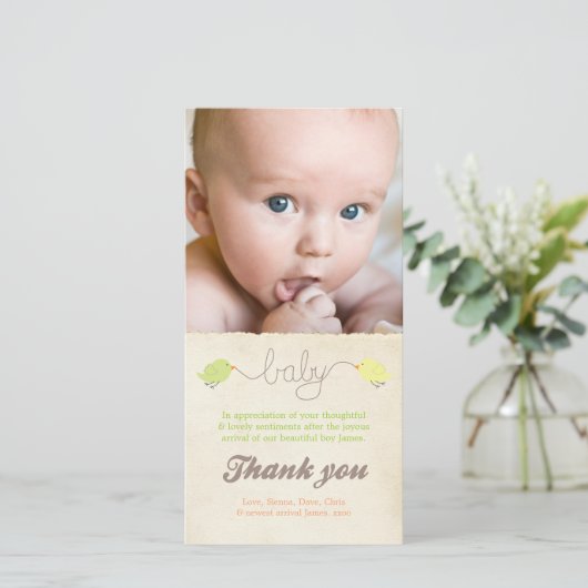 Modèle photo mignon de bébé de note de Merci (Debout devant)