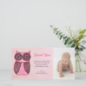 Modèle photo Photocard de Merci de hibou de bébé (Debout devant)