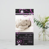 Modèle photo rose Nouveau Faire-part de naissance  (Debout devant)