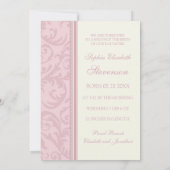 Modèle photo rose Nouveau Faire-part de naissance  (Dos)