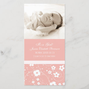 Modèle photo rose Nouveau Faire-part de naissance