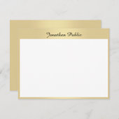 Modèle plat de texte de script d'or main personnal (Devant / Derrière)