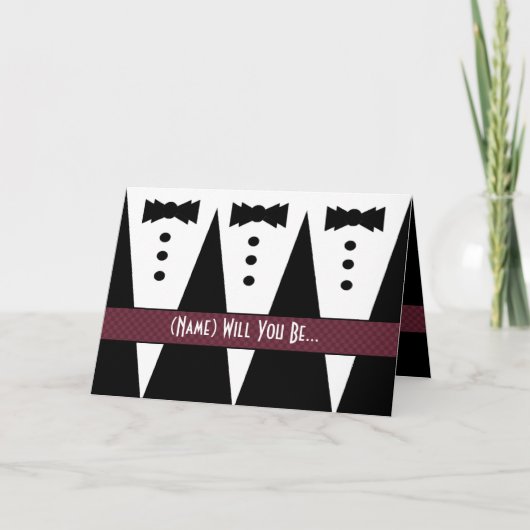 Modèle pour l'invitation de GROOMSWOMAN 3 Tuxedos (Devant)