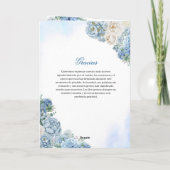 Modèle pour programme funéraire floral bleu (Dos)