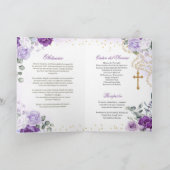 Modèle pour programme funéraire floral violet (Intérieur)