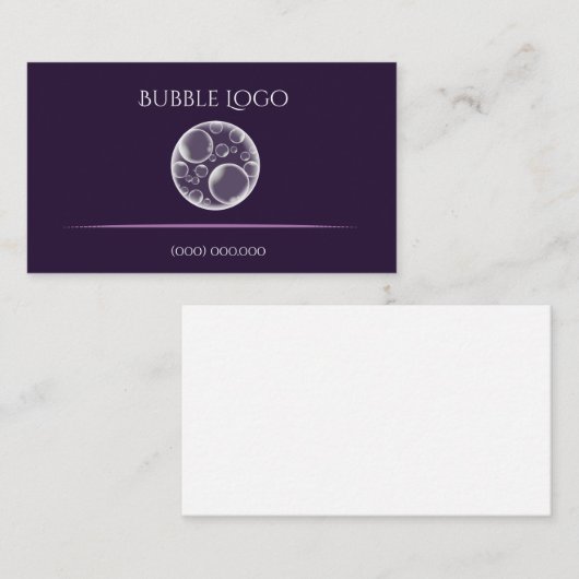 Modèle pourpre de carte de visite de logo de bulle (Devant / Derrière)
