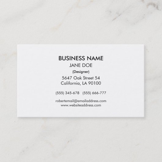 Modèle propre et de base de carte de visite (Devant)