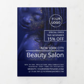 Modèle rayé, Beauté Salon Tri-Fold Flyer (Page de couverture)