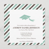 Modèle rayé de faire-part d'obtention du diplôme (Devant / Derrière)