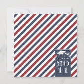 Modèle rayé de faire-part d'obtention du diplôme (Dos)