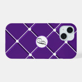 Modèle rayé violet et blanc avec initiale I élégan (Verso Horizontal)