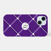 Modèle rayé violet et blanc avec initiale U élégan (Verso Horizontal)