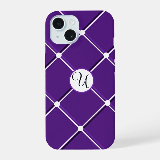 Modèle rayé violet et blanc avec initiale U élégan (Verso)