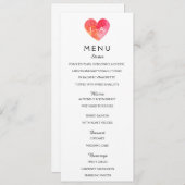 Modèle romantique de coeur de menu de mariage (Devant / Derrière)