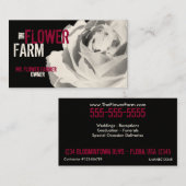 Modèle rose de blanc de fleur de photo de cartes (Devant / Derrière)