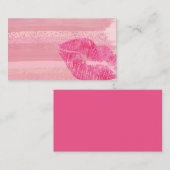 Modèle rose de carte de visite de lèvres (Devant / Derrière)