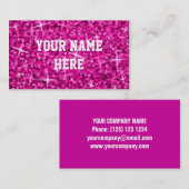 Modèle rose de carte de visite de tape-à-l'oeil (Devant / Derrière)