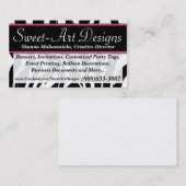 Modèle rose et noir de zèbre de carte de visite (Devant / Derrière)