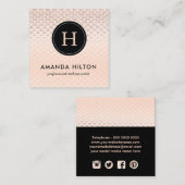 Modèle rose fascinant de carte de visite d'or (Devant / Derrière)