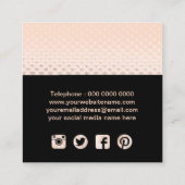 Modèle rose fascinant de carte de visite d'or (Dos)