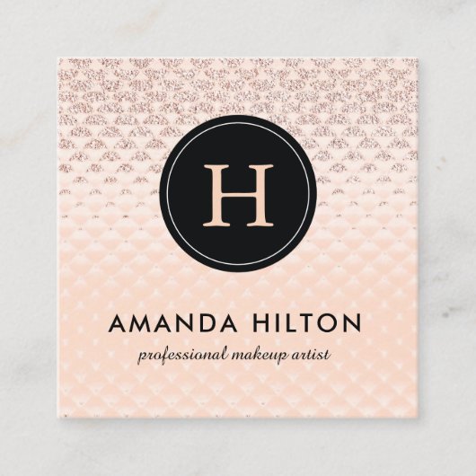 Modèle rose fascinant de carte de visite d'or (Devant)