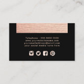 Modèle rose fascinant de carte de visite d'or (Dos)