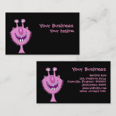 Modèle rose mignon de cartes de visite de monstre (Devant / Derrière)