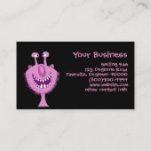 Modèle rose mignon de cartes de visite de monstre (Dos)