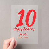 modèle rouge date nom année pour 10e anniversaire  (In situ (ordinateur de poche))