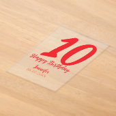 modèle rouge date nom année pour 10e anniversaire  (Poser)