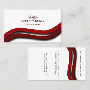 Modèle rouge moderne de carte de visite de vague