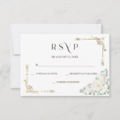 Modèle RSVP de mariage or élégant personnalisé (Devant)