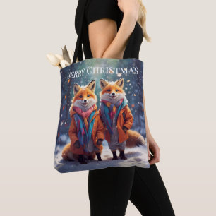 Modèle Sac fourre-tout Mignonne Renards Dans Une F