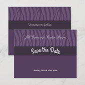 Modèle Save the Date Zèbre Violet (Devant / Derrière)