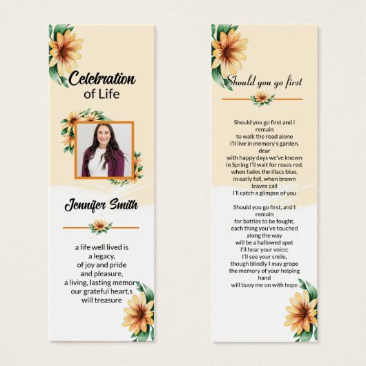 Modèle Signet funéraire (Devant & derrière)