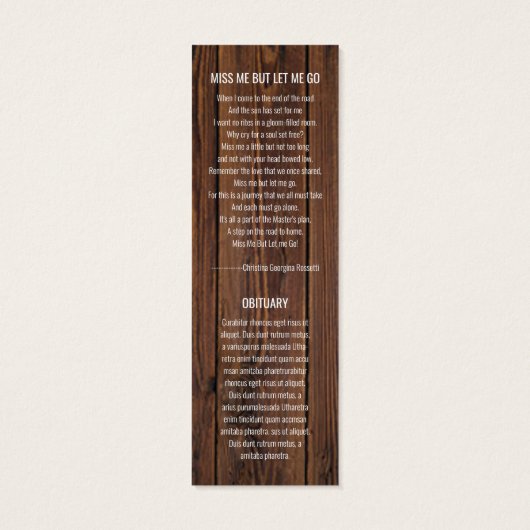 Modèle Signet funéraire (Dos)