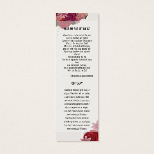 Modèle Signet funéraire (Dos)