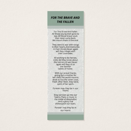 Modèle Signet funéraire (Dos)