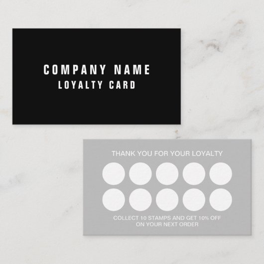 Modèle simple de carte de visite de fidélité 10 ti (Devant / Derrière)