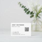 Modèle simple de carte de visite QR (Debout devant)