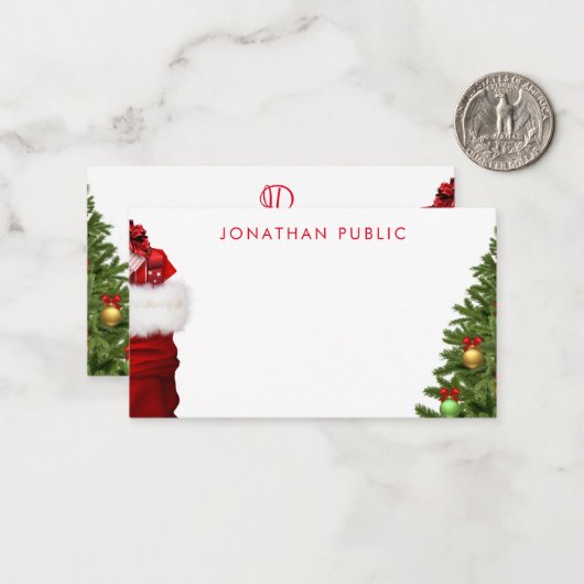 Modèle simple de monogramme manuscrit de Noël (Devant/Arrière en situation)