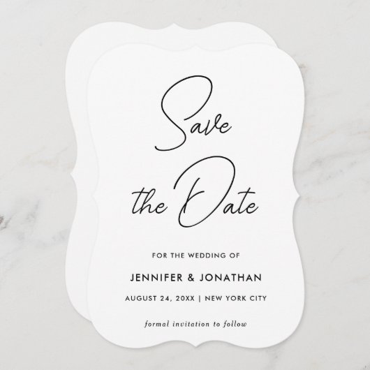 Modèle simple moderne élégant noir et blanc (Devant / Derrière)