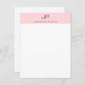 Modèle simple monogramme à la mode rose pâle (Devant / Derrière)