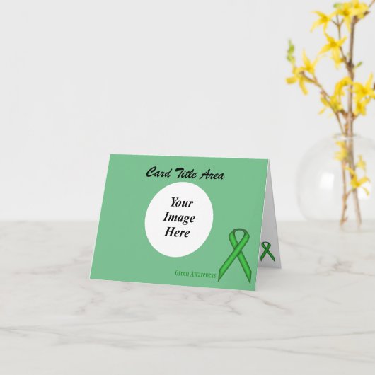 Modèle standard vert de ruban (Fleur jaune)