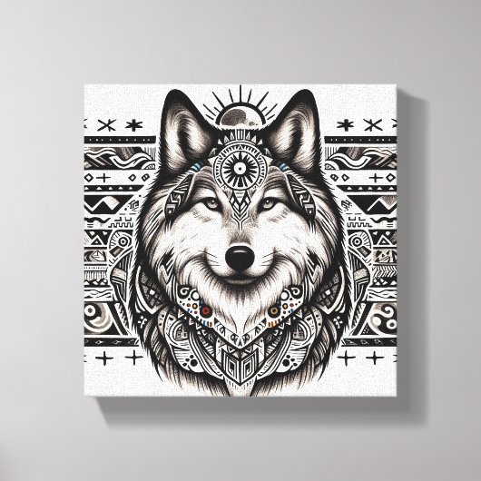 Modèle Sud-Ouest Wolf Visage toile Imprimer (Recto)