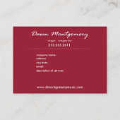 Modèle suprême de carte de visite de Paisley (Dos)