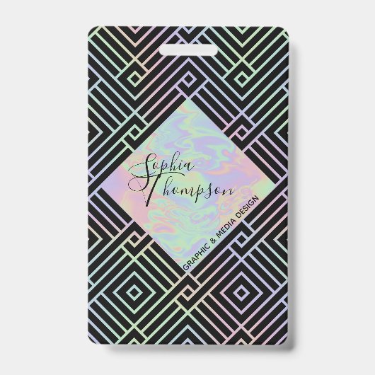 Modèle Symétrique Holographique Moderne - Badge (Avant)