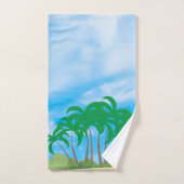 Modèle tendance nature ciel bleu nuages blancs (Serviette à main)