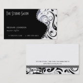 Modèle tourbillonnant noir élégant de carte de (Devant / Derrière)