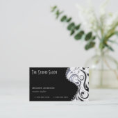 Modèle tourbillonnant noir élégant de carte de (Debout devant)